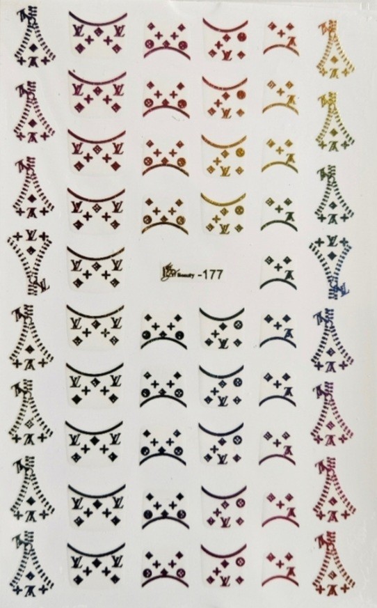 NWT NAIL ART DESIGN SELF-SEAL STICKERS HOLOGRAPHIC RAINBOW FAUX ZIPPERS N°177!