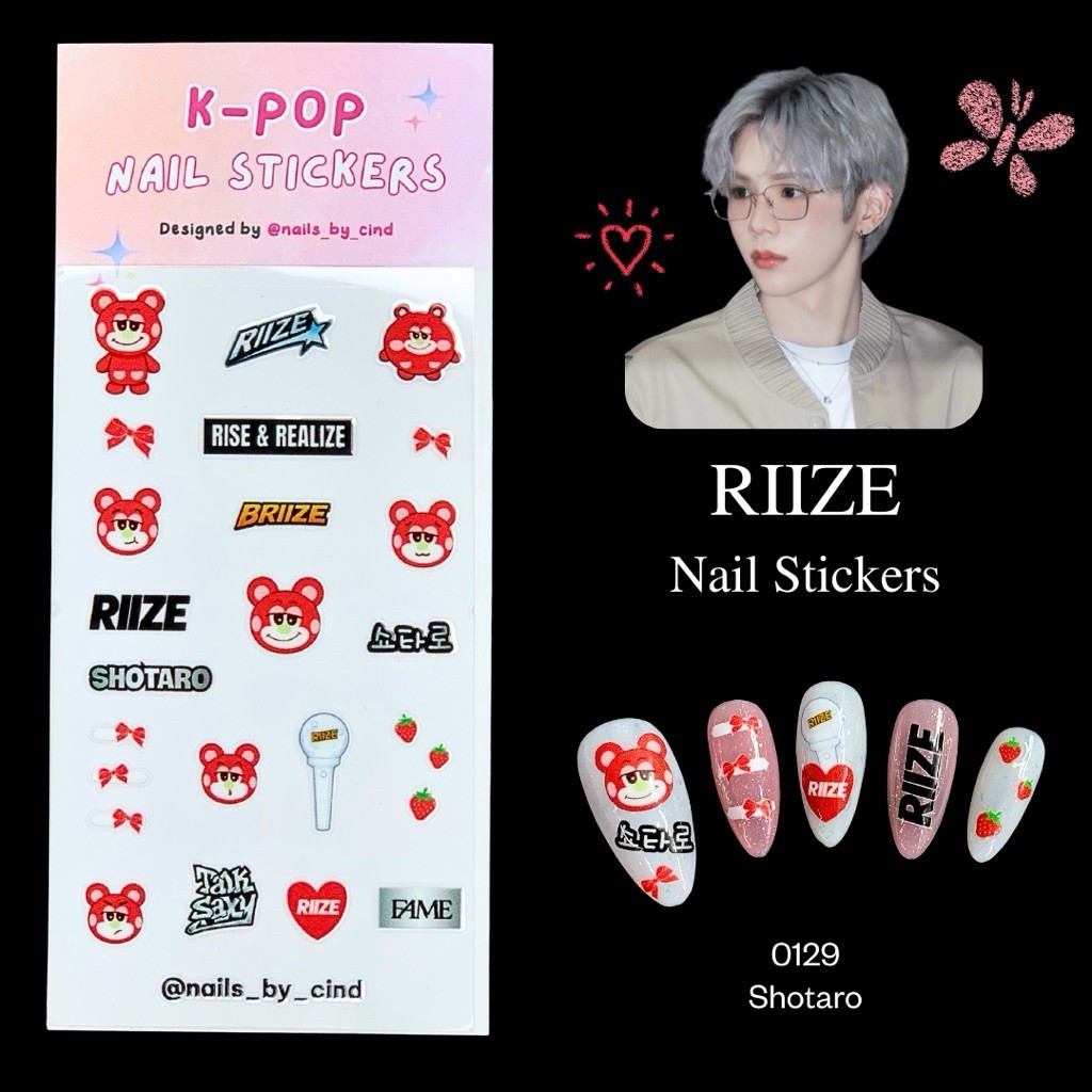 RIIZE KPOP NAIL STICKER FAN MADE KOREA STYLE SUNGCHAN WONBIN SHOTARO SOO HEE Z10
