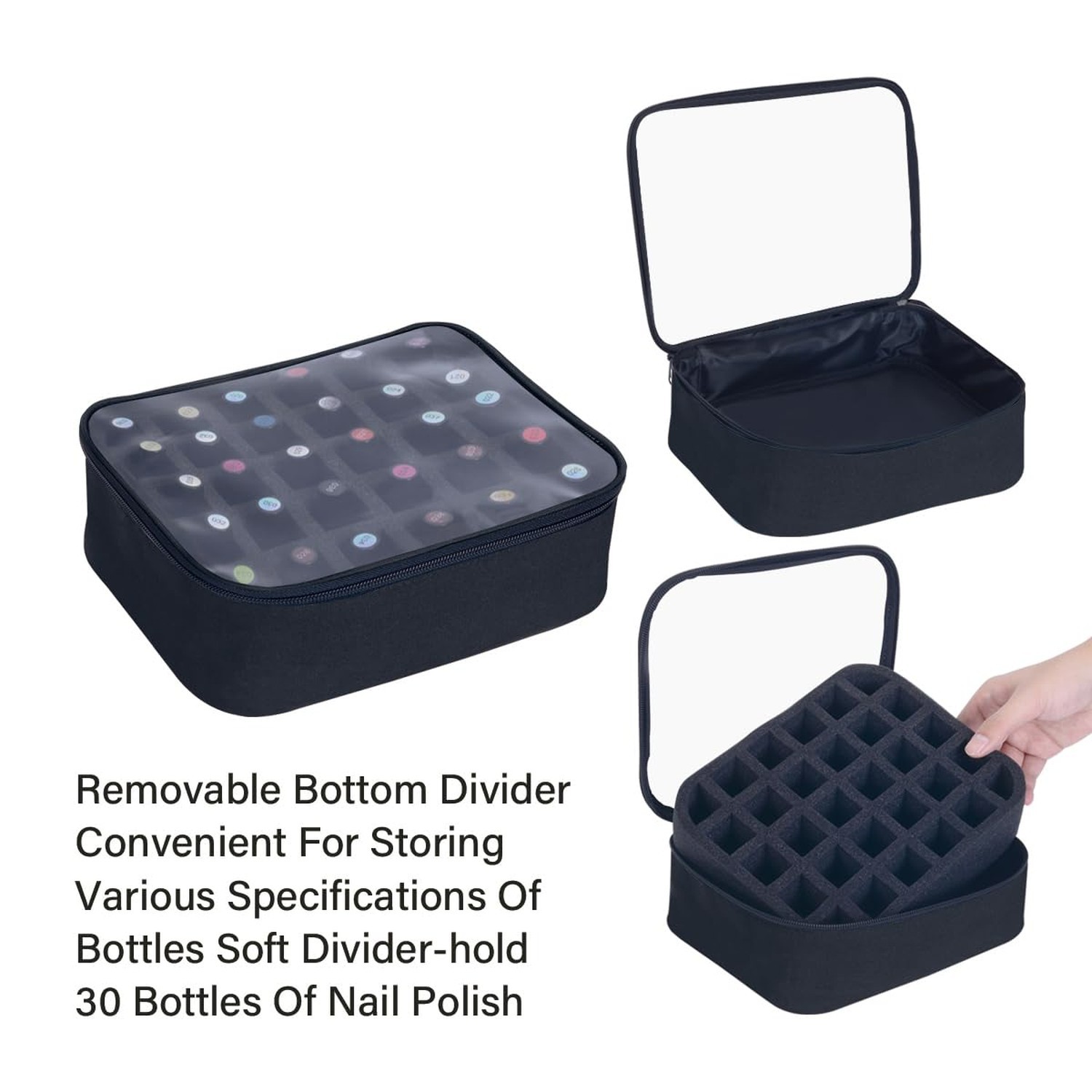 Small Clear Nail Polish Organizer Holds 30 bottles(15ml-0.5fl.oz) Nail Polish…