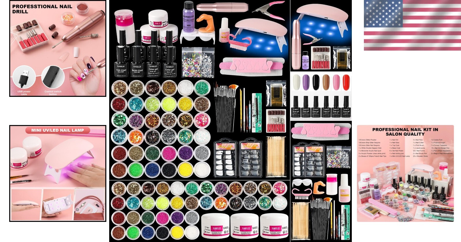 Complete Acrylic Nail Kit with UV Lamp & Drill – DIY Nail Art Essentials