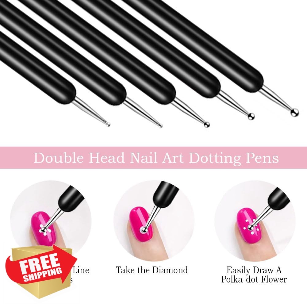 25Pcs Nail Art Brushes, Nail Brush Set,Nail Art Design Tools, 15Pcs Nail Brus…