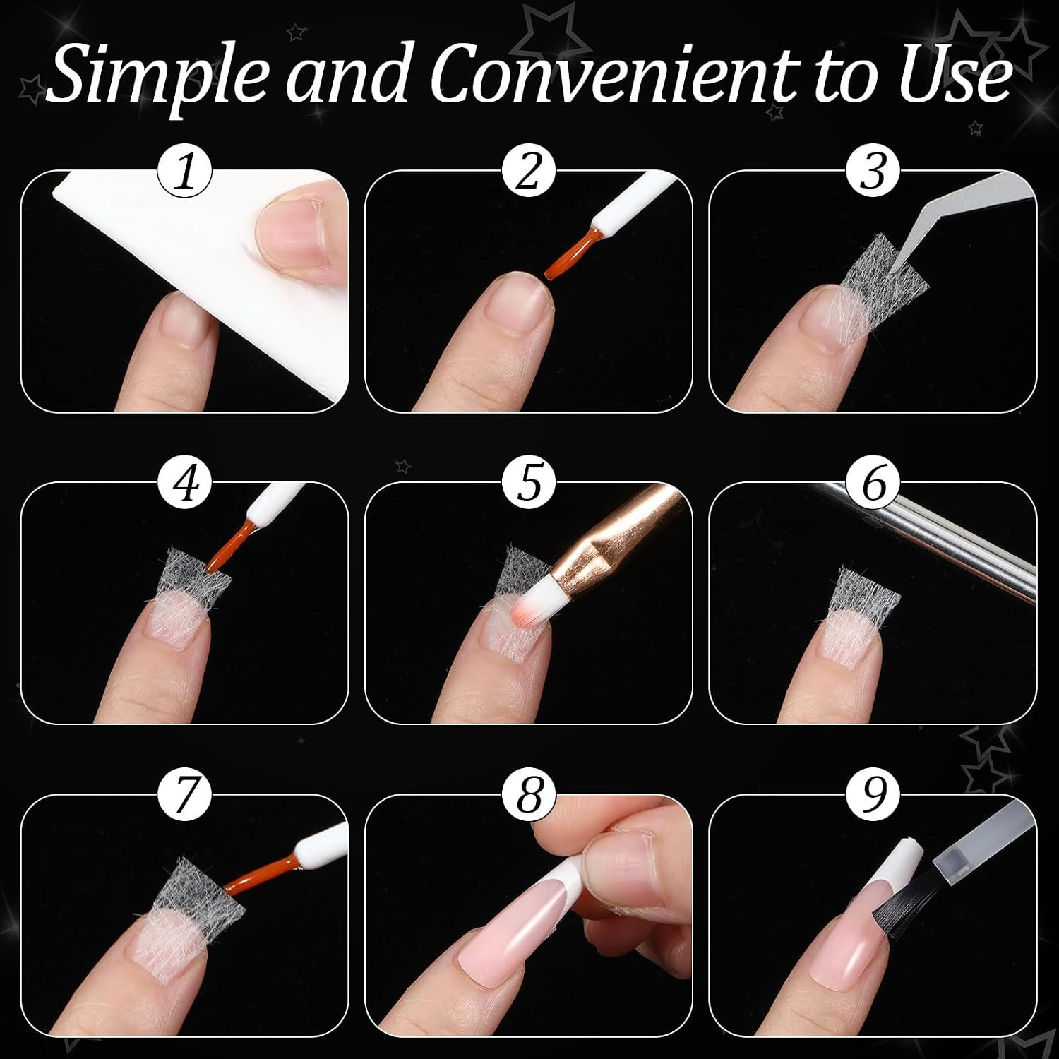 100 Pcs Fiberglass Nail Wraps, Silk Nail Wrap Extension Kit, Silk Wrap