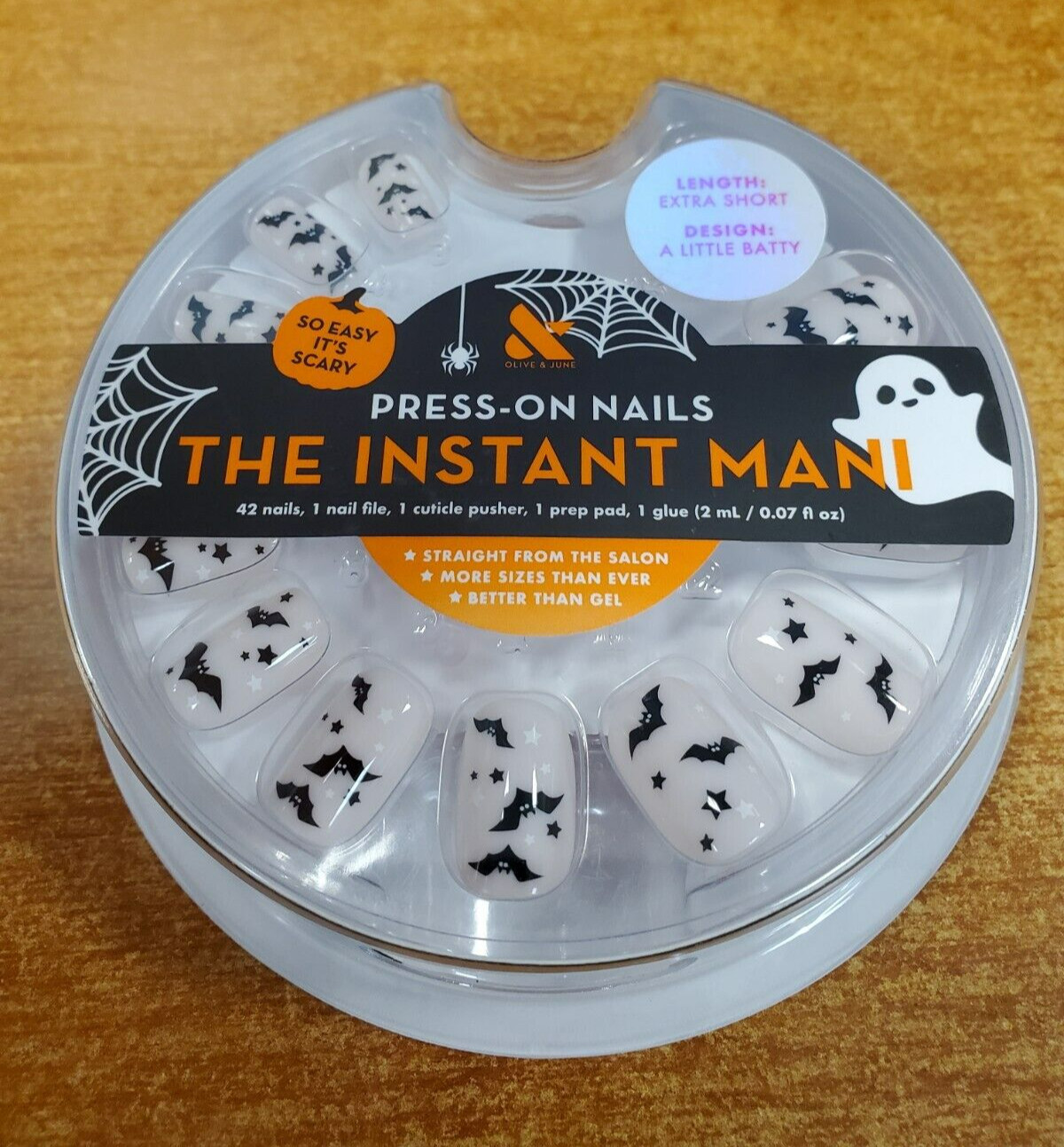 4 Pk: Olive & June The Instant Mani Nails Extra Short A Little Batty (7844)R8P4b