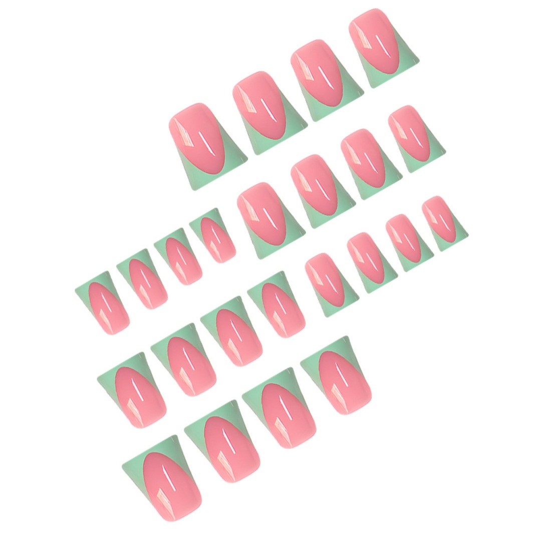 Nude Pink Mint Green French Style Press On Nails Wholesale