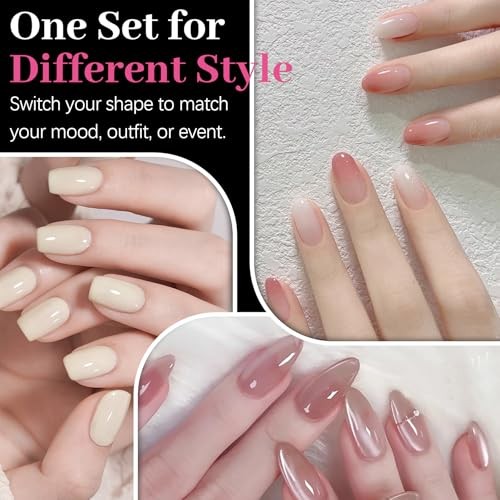 450PCS Short Almond & Round & Square – 3 Styles Nail Short Almond+Square+Round