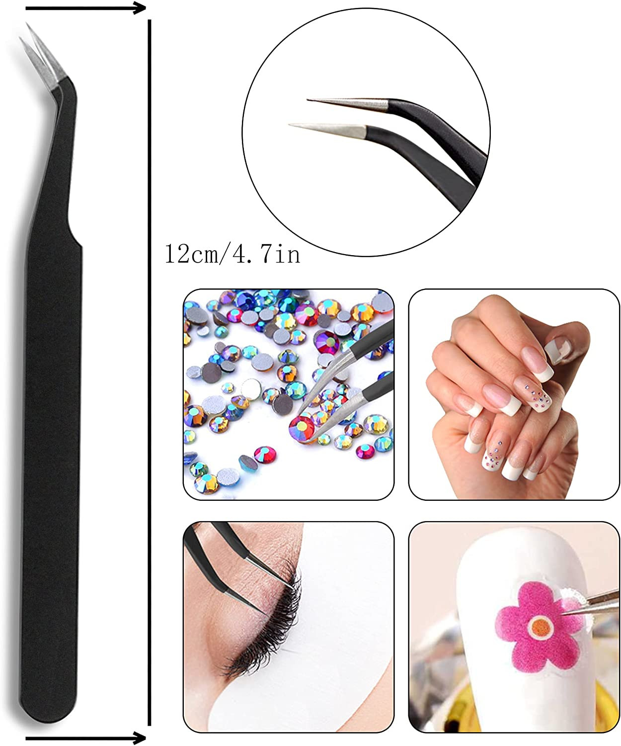 Rhinestone Picker Tool 2 Acrylic Handle Rhinestones Applicator Dual-Ended DIY…