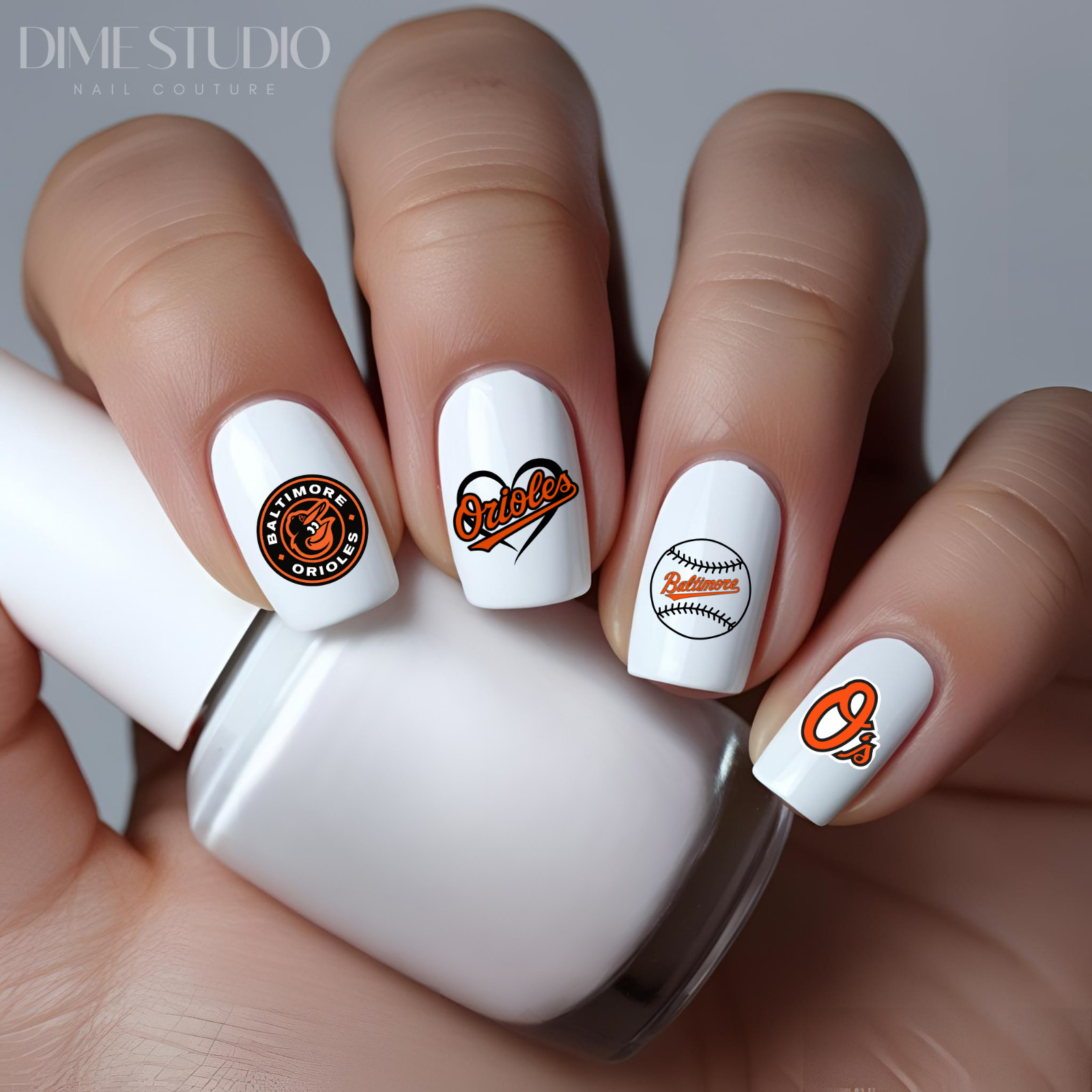 Baltimore Orioles Baseball Nail Decals Water Transfer Clear Overlay