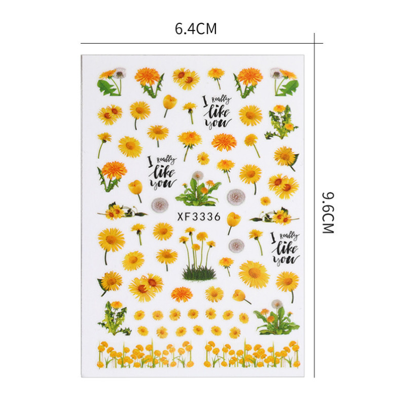 3D Nail Art Stickers Dandelion Daisy Flower Series Manicure Gel Decor DIY NS33