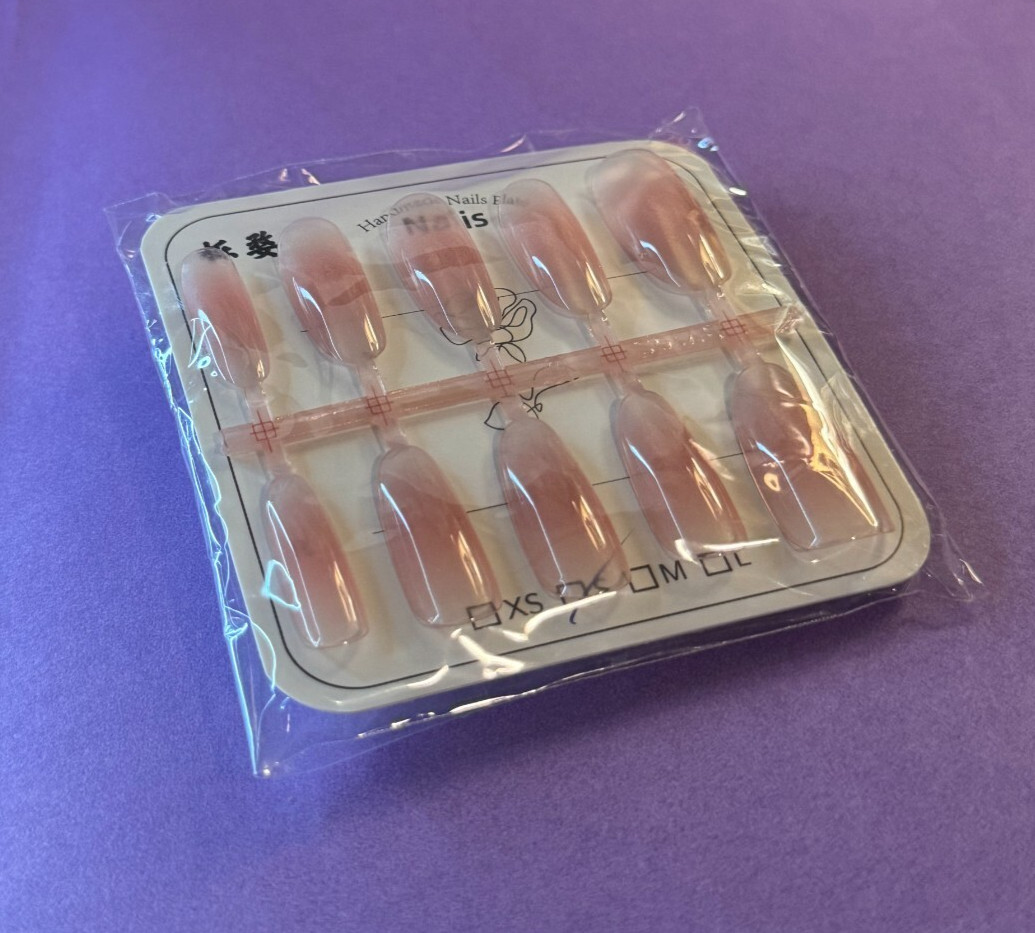 10Pcs Long Almond False Press on Nails Clear Dewdrop Fresh Spring Fake Nails