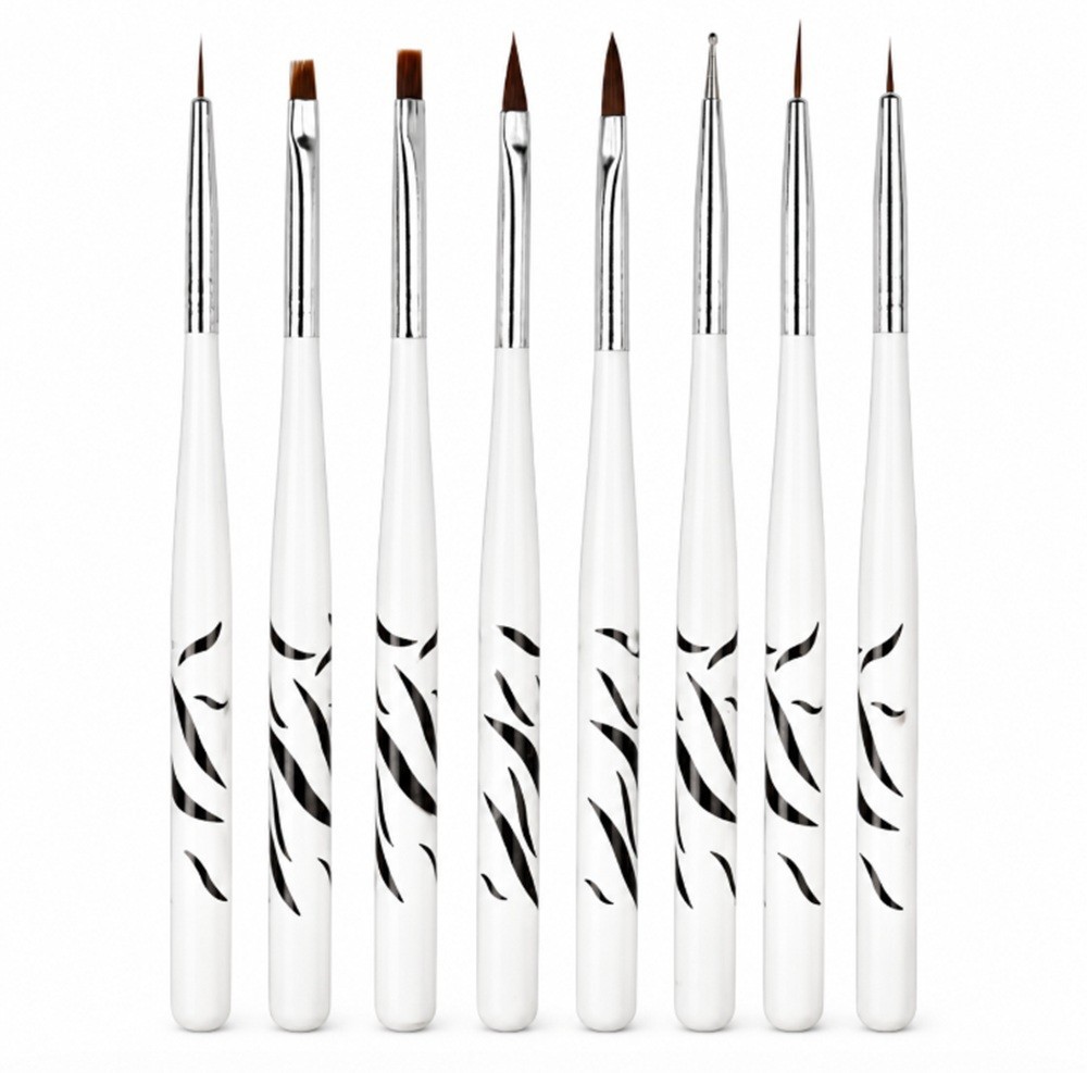 8-Piece Nail Art Design Brushes – Acrylic Gel Polish Painting & Drawing Pen Set