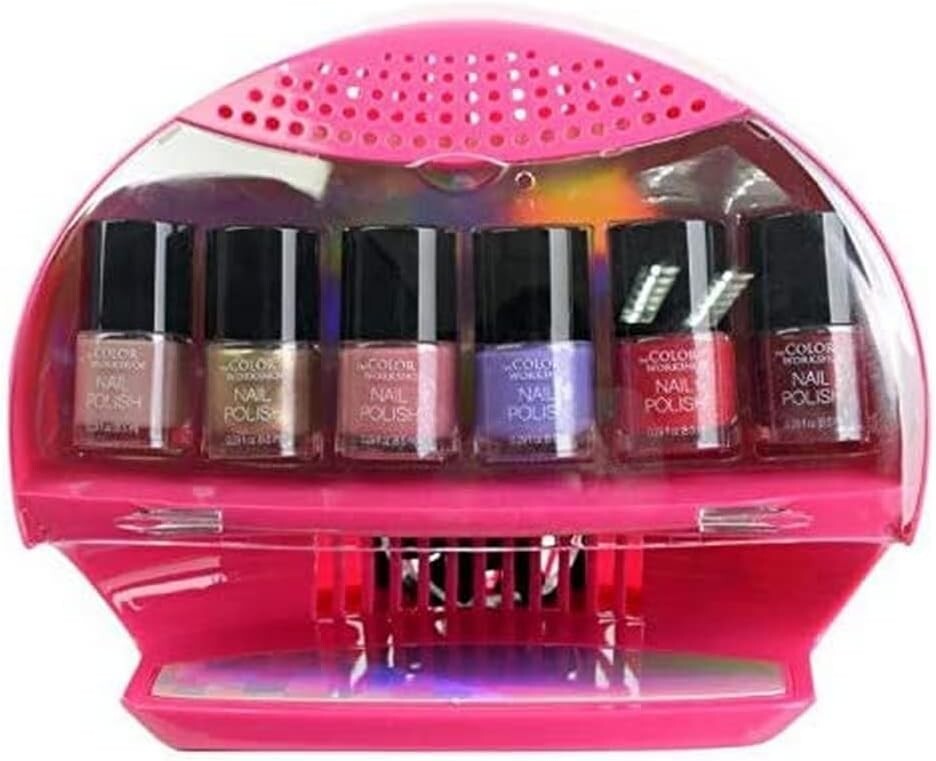 7 Piece SALON NAIL STATION Markwins Color Workshop 6 Nail Polish & Dryer Kit New