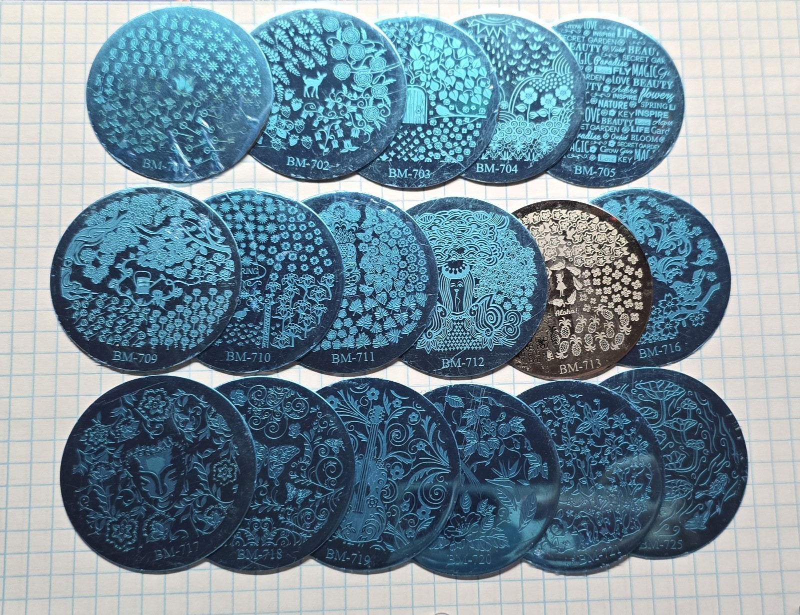 Bundle Monster Maniology Nail Stamp Round Plates Destash Lot 700 Series