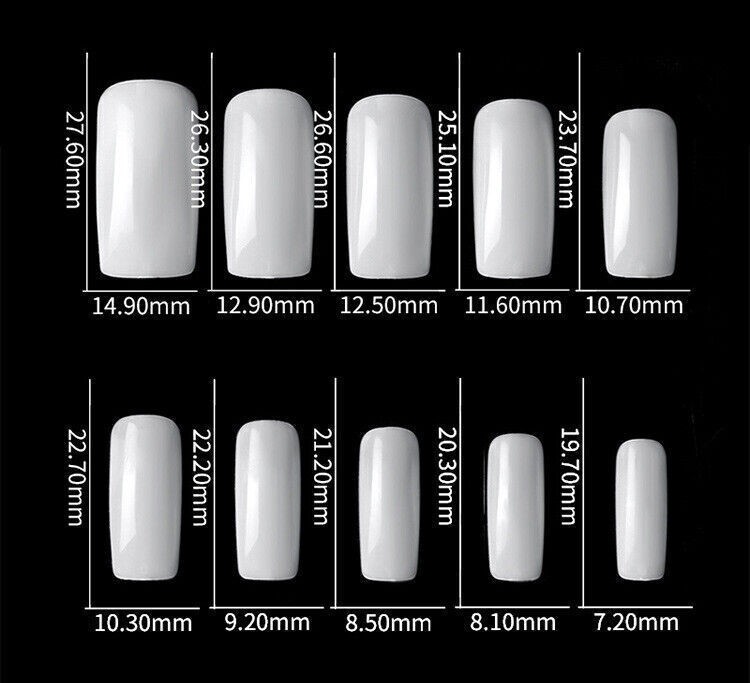 500Pcs French Half Cover Artificial False Square Nails Tips Acrylic UV Gel Clear