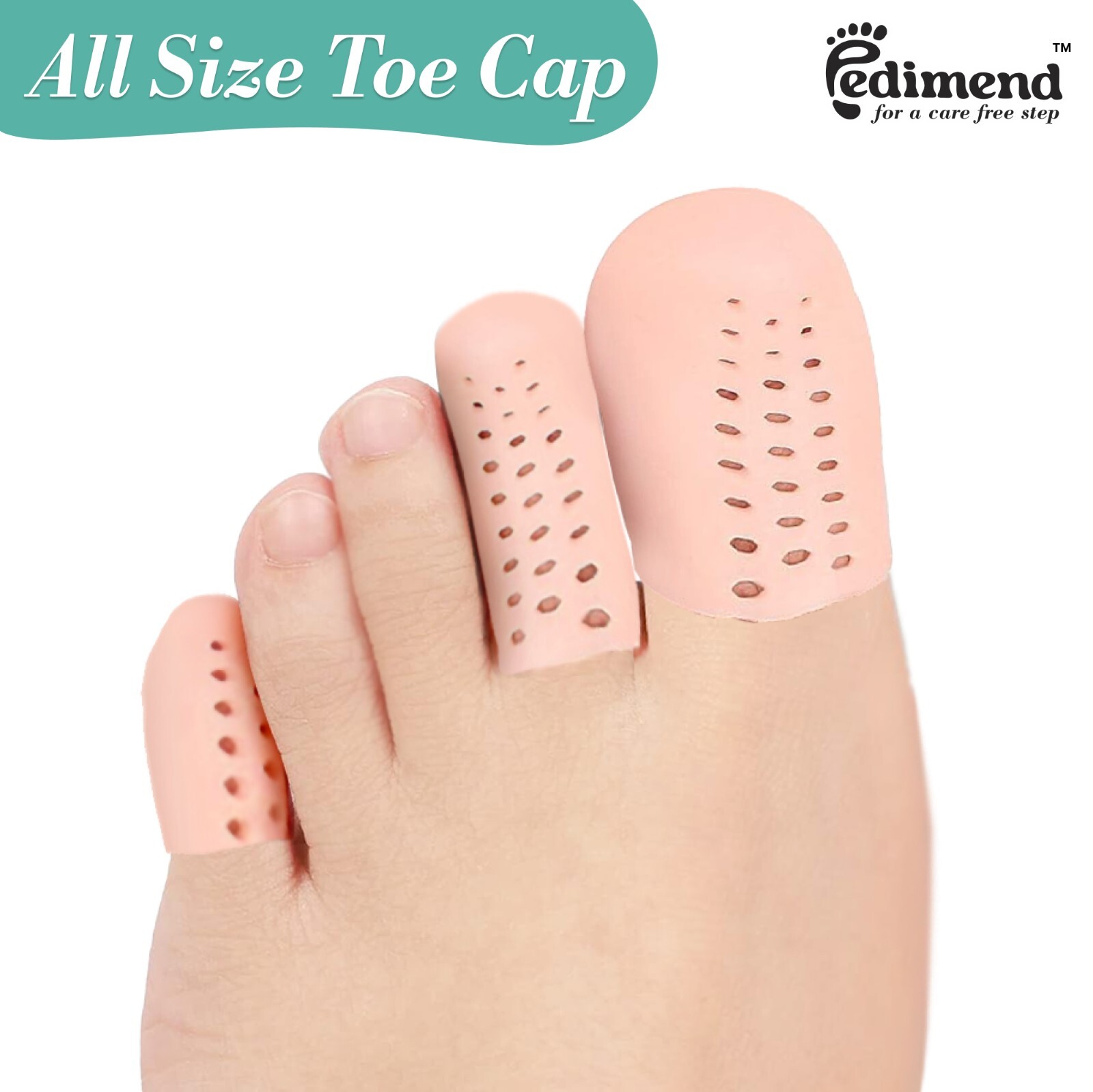 Silicone Toe Caps Breathable Big Toe Protector Prevents Corn Blisters Size S/M/L