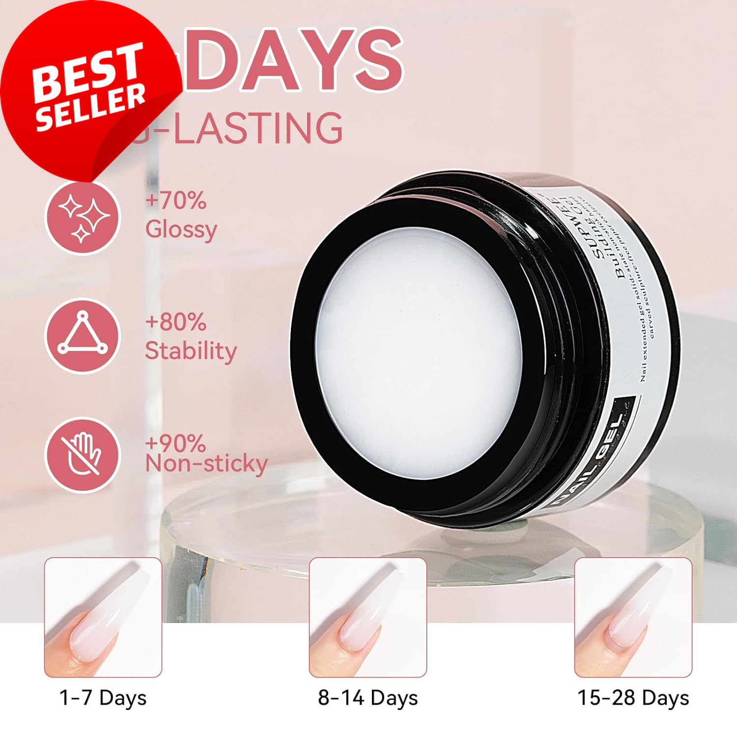 3D Nail Art Gel Clear & White Solid Builder Gel Carving,Decoration,DIY Manicure