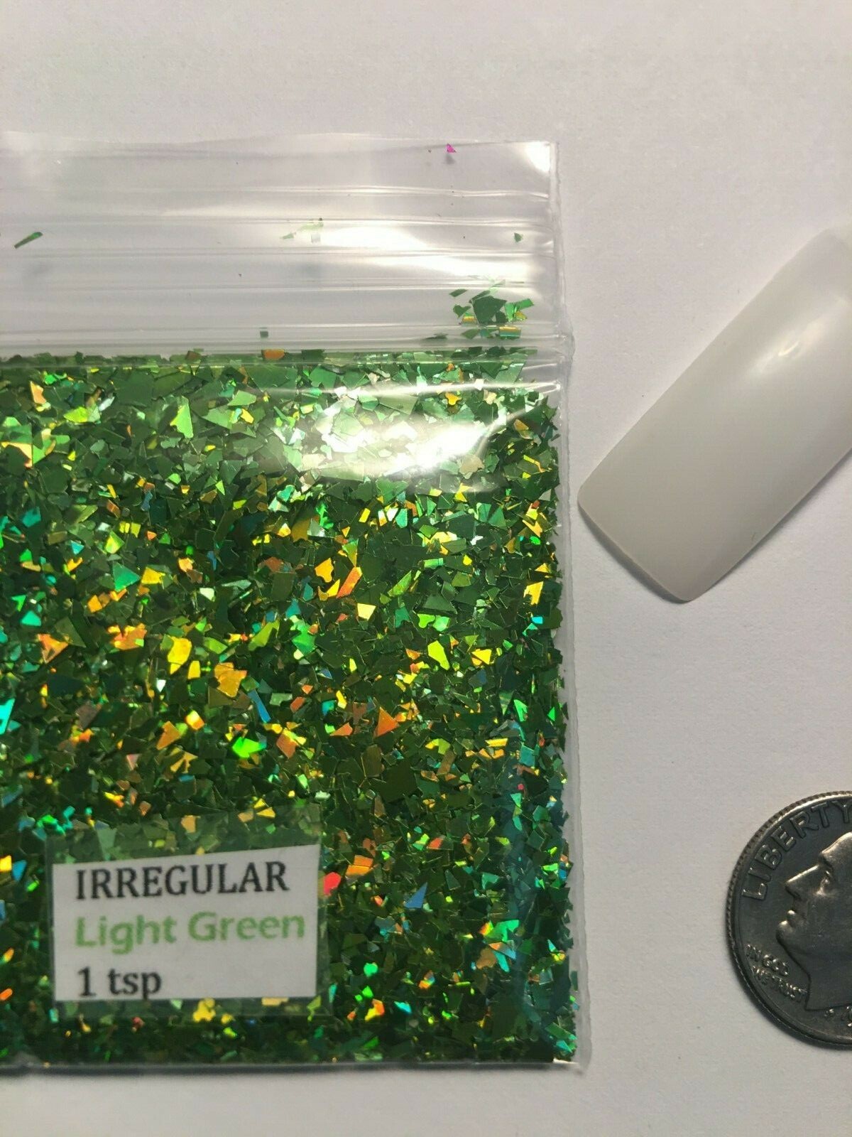Solvent Resistant IRREGULAR shape Glitter(Light Green Apple) Nail Art FaceCrafts