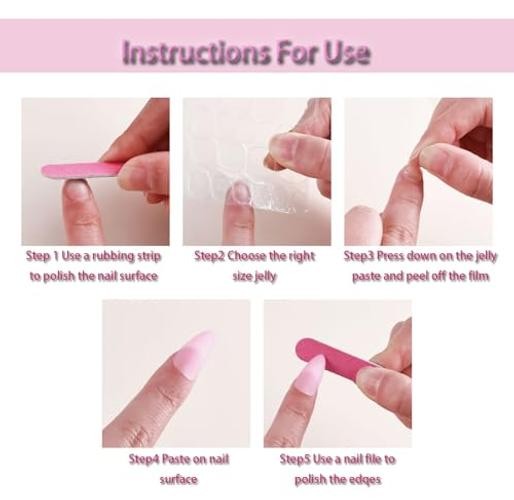 French Tip Gold Trim Acrylic Medium Almond Nude Pink Burgundy False Nails