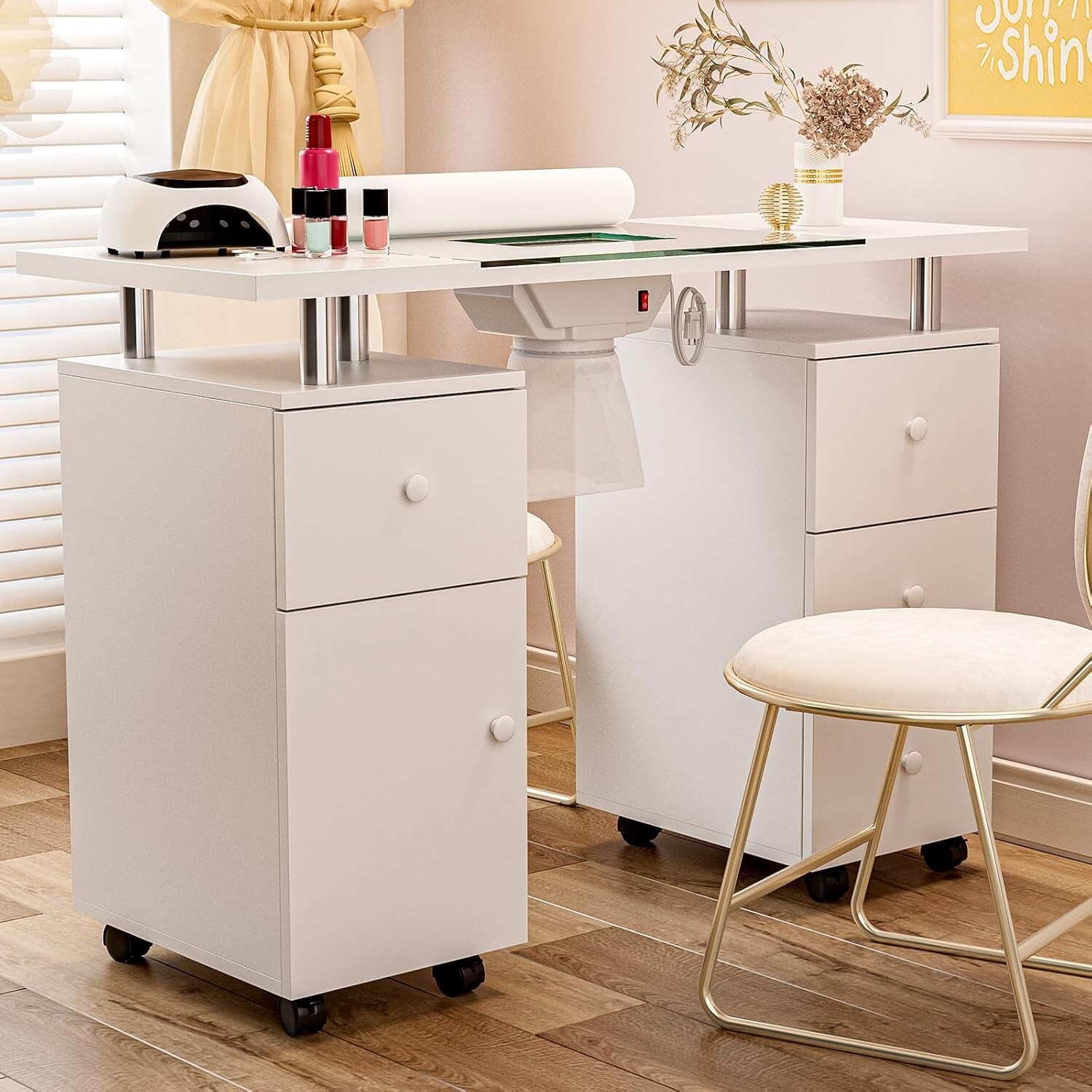 Manicure Table w/Dust Collector with FREE and FAST SHIPPING