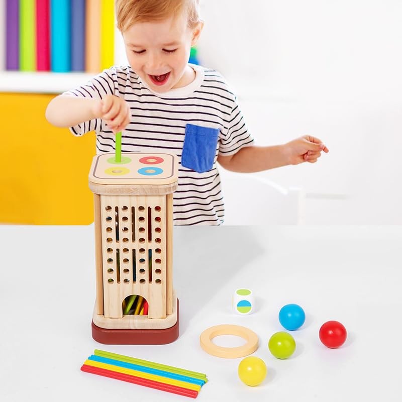 Montessori Game 3.7 inches (W) x 8.35 (L), Red, Blue, Green, Yellow