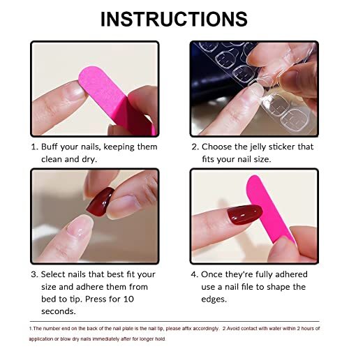 SINSEN Almond French Tip Press on Nails Medium Fake Nails White French style3