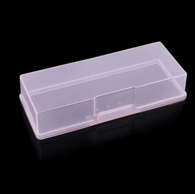 Nail Art Rectangle Plastic Transparent Storage Box Nail Rhinestone Brush Pen