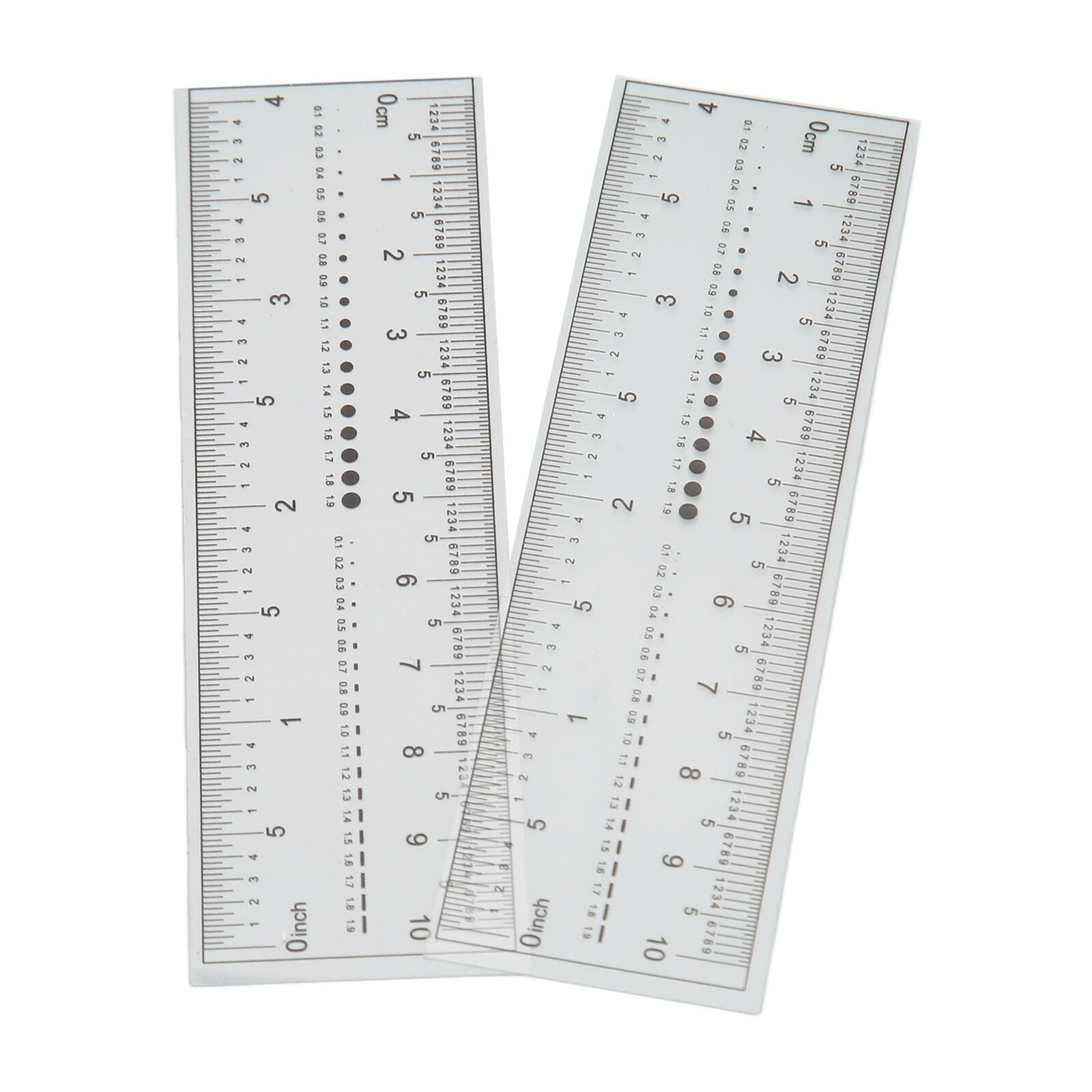 10PCS Fake Nails Measuring Ruler Professional Portable Transparent Nail Art PVC