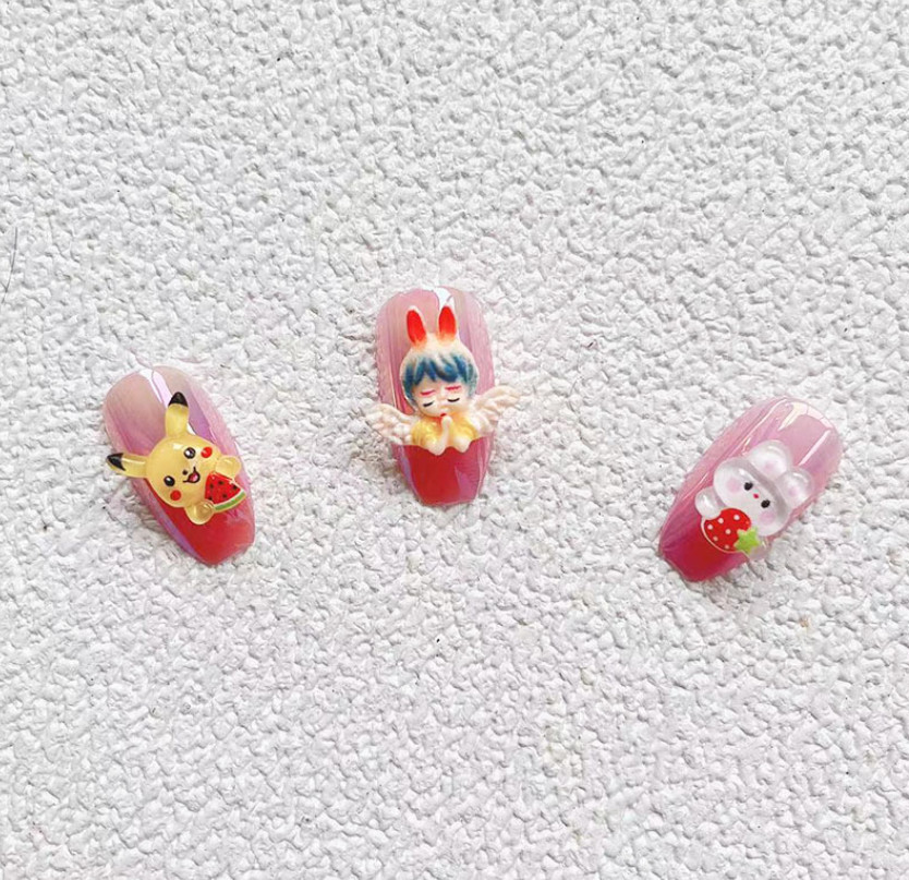 5Pcs Resin Rabbit Bunny Chick Dog Fairy Flatback Nail Art Manicure Decors NS31