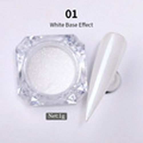 Mirror Glitter Nail Chrome Pigment Dust Power Pearl White Rubbing Powder Glitter
