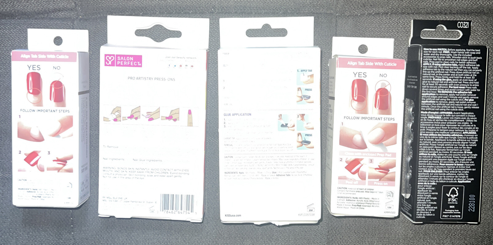 KISS SALON💅Mixed Lot 5-Pks Nail Sets:Modern Art, Voguish Fantasy,imPress & More