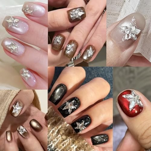 Flatback Rhinestones and Pearls Nail Charms, 2 Boxes Small Nail Gems and