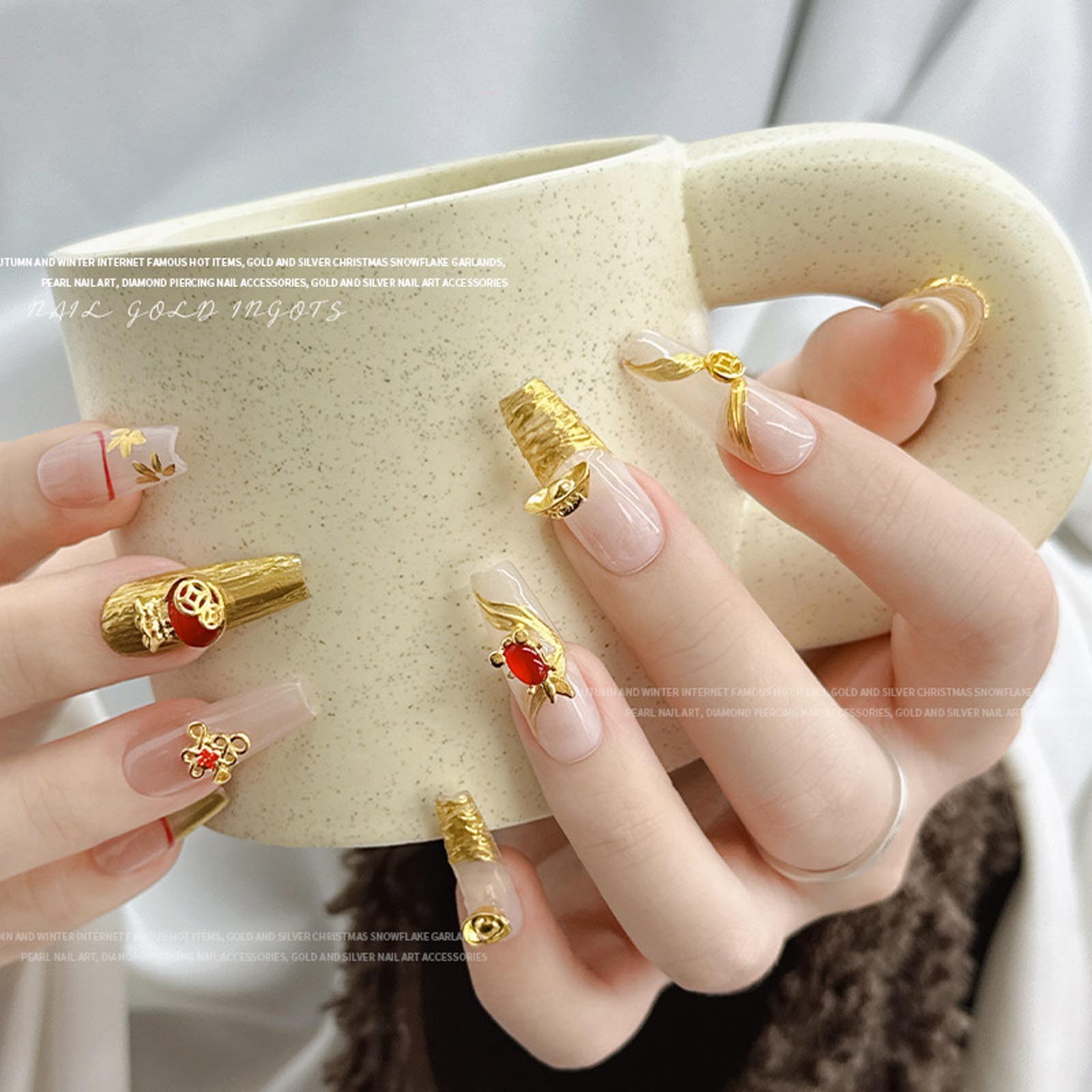 Women Girls Nails Decorations Nails Rhinestones 10 Pcs Trendy Nails Art Luxury