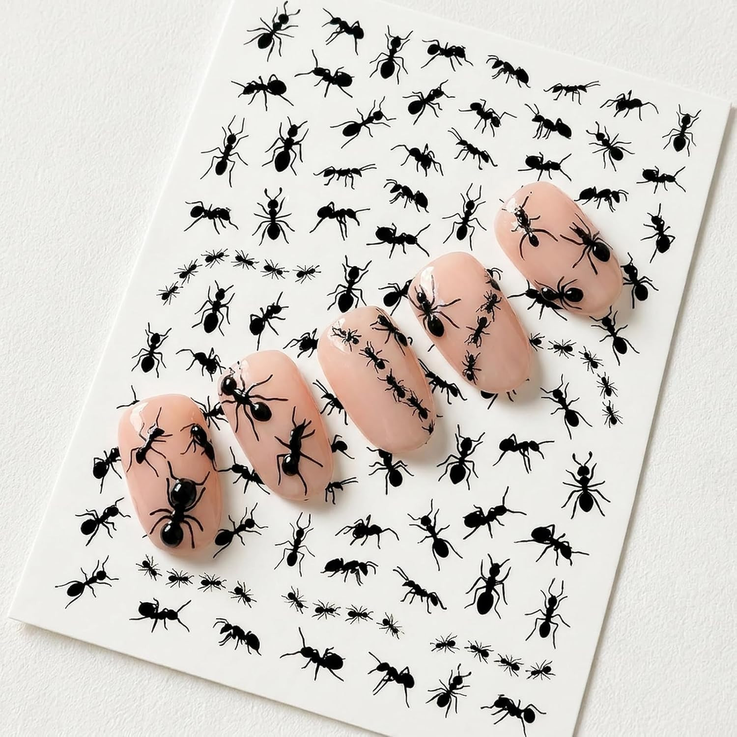 Ant Nail Stickers, Realistic Insect Self-Adhesive Nail Art Decals for Women Girl