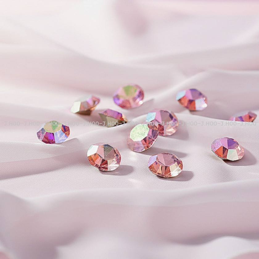Preciosa Czech Light Rose AB V-Cut Round Stone Pointed Back