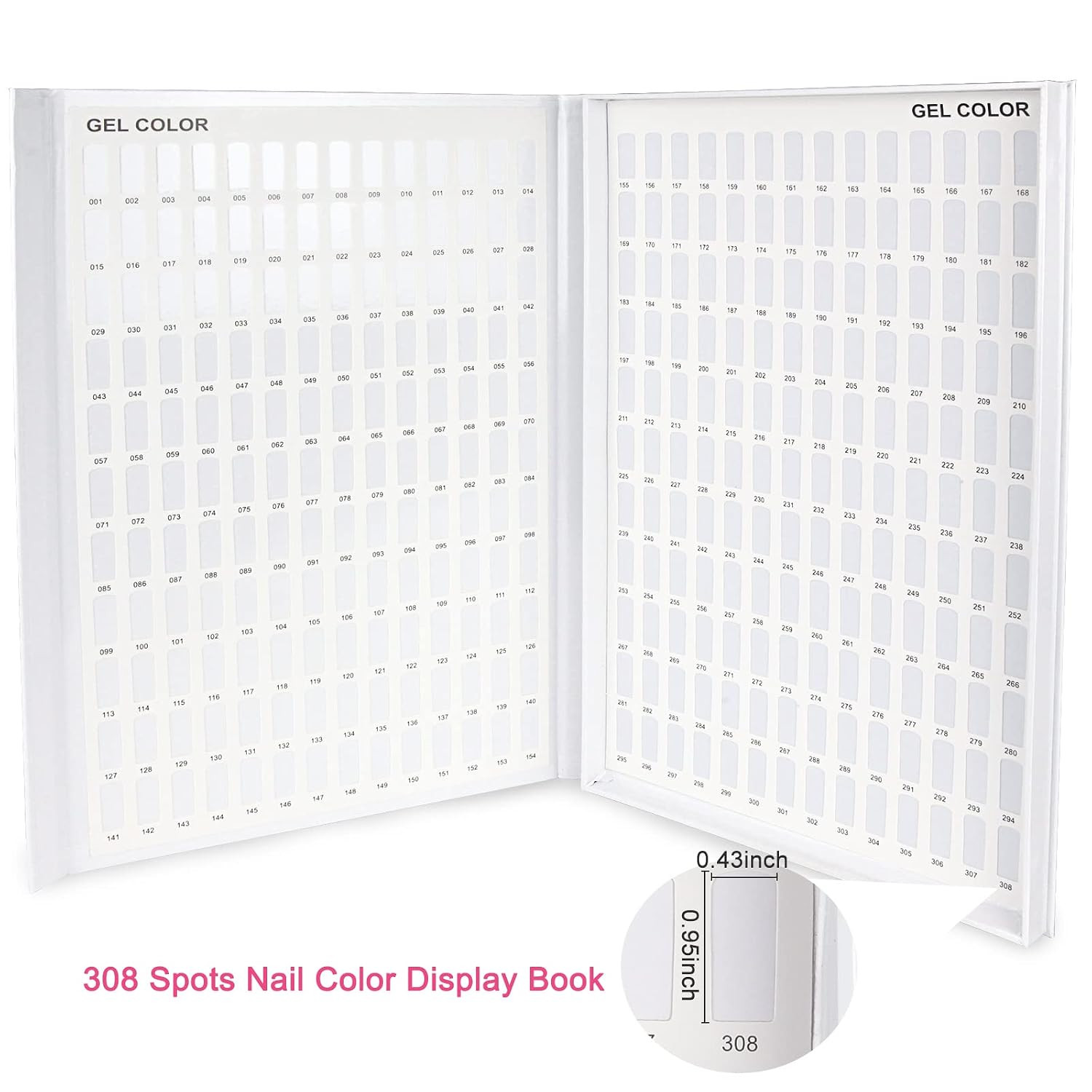 Eyxformula 308 Grids Nail Color Display Book for Swatches, Includes 360 False Ti