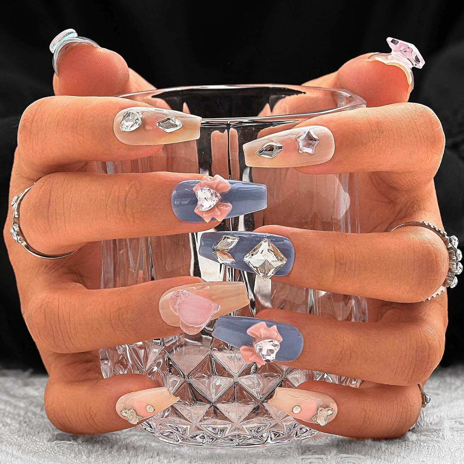 10 Piece 3D Reusable Handmade Press On Nails Eternal Elegance