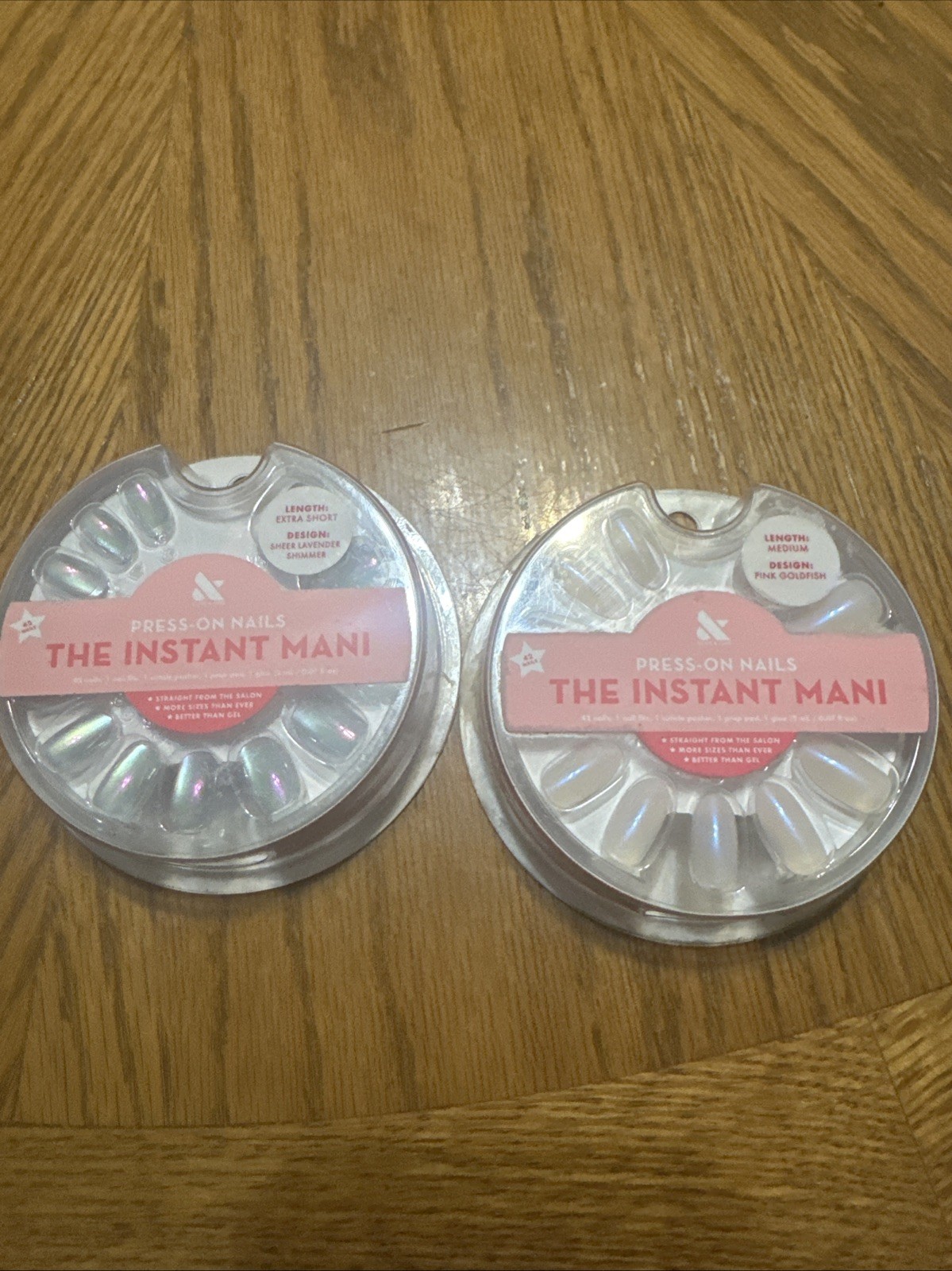 2x Olive & June Press-On Nails THE INSTANT MANI 42ct Medium Length PINK GOLDFISH
