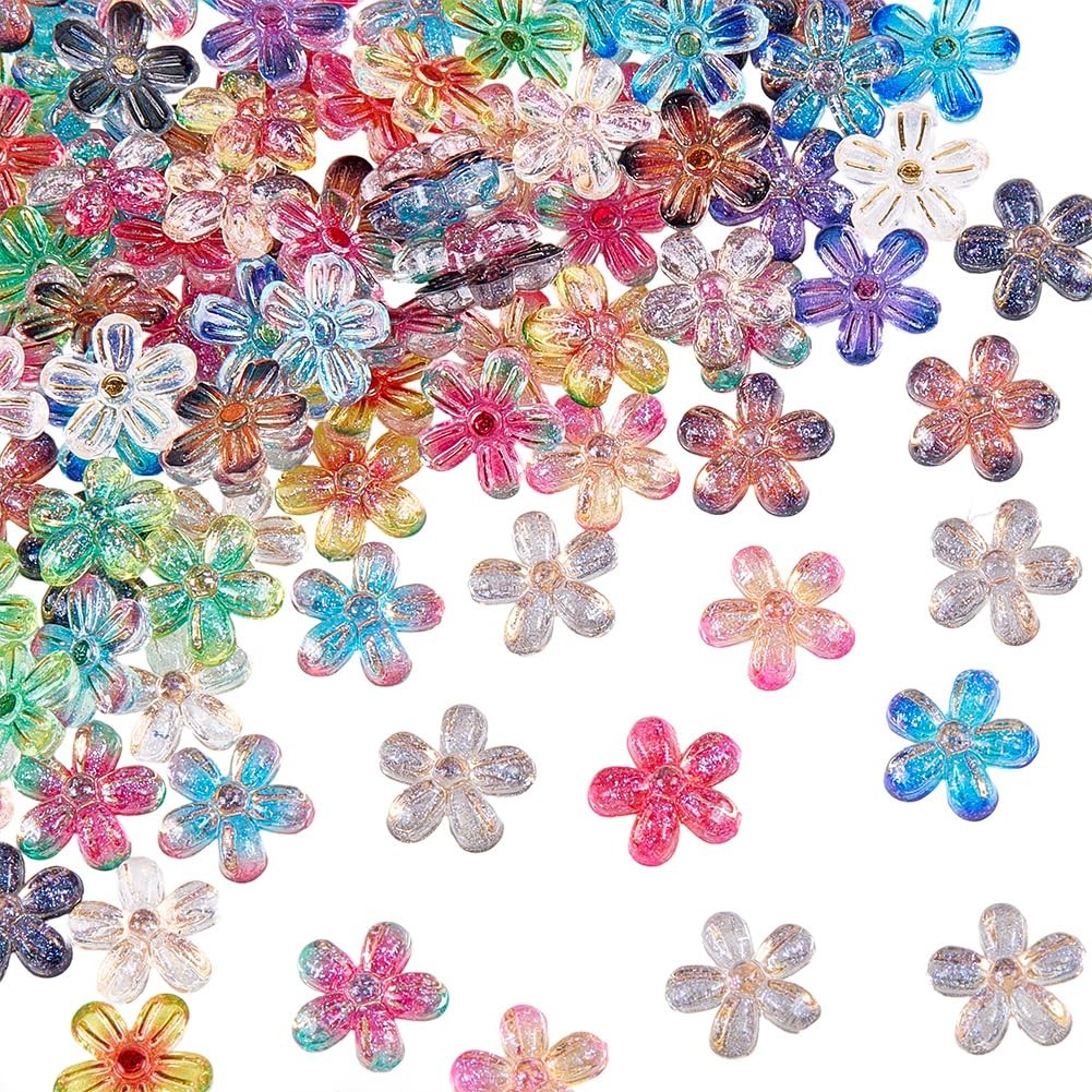 1 100Pcs Tiny Flowers Nail Decorations Floral Nail Gems Mini Random Color Gli…