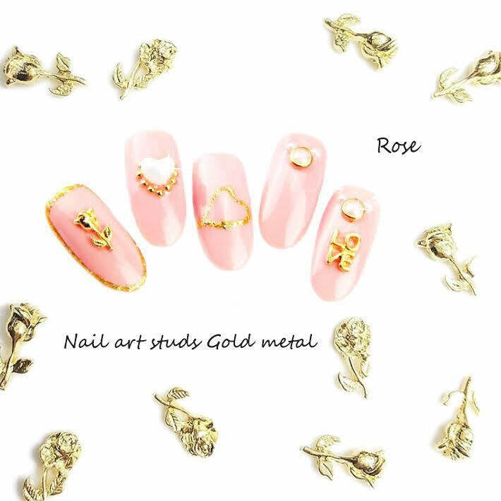 20pcs New 3D Gold/Silver Roses Alloy Flowers Bud/Blooming Charms Nail Art Decor