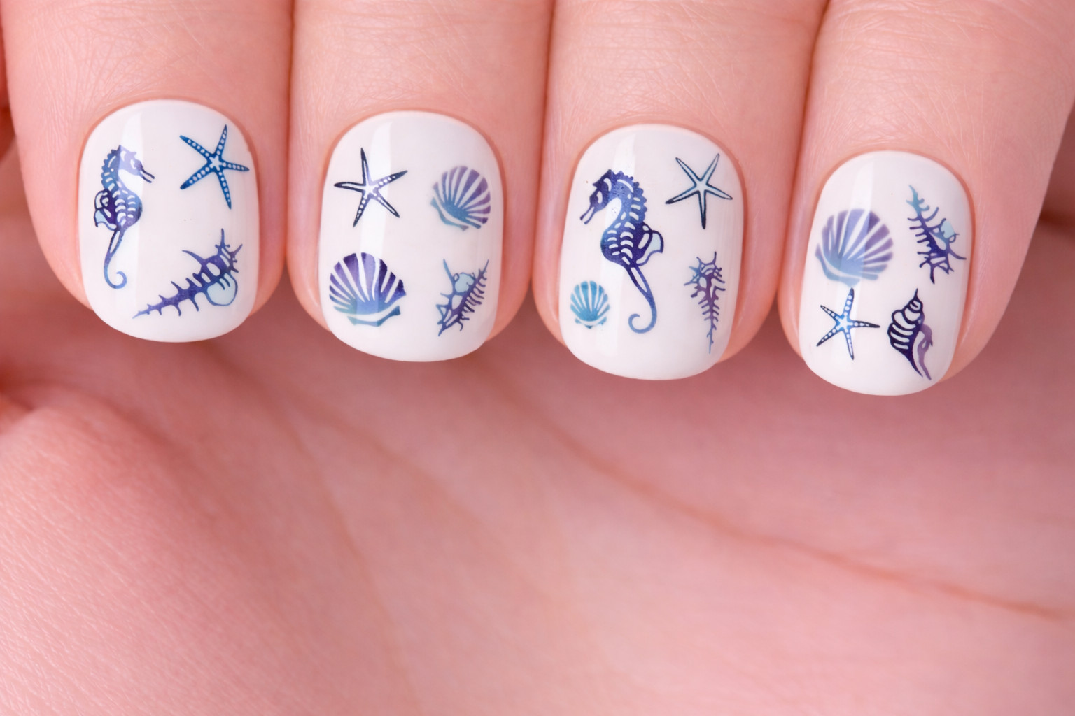 Seashell Star Nail Sticker Sea Horse Decals Peel & Stick-90 Decals