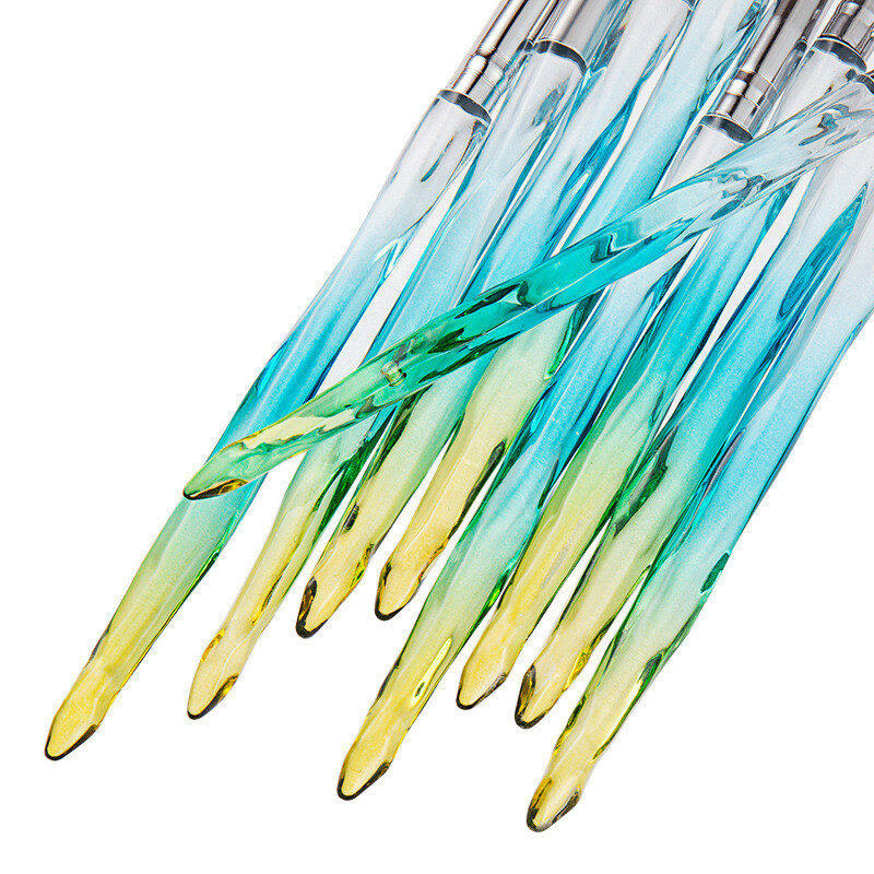 10pcs Acrylic UV Gel Nail Art Design Set Painting Drawing Brush Pen Tools