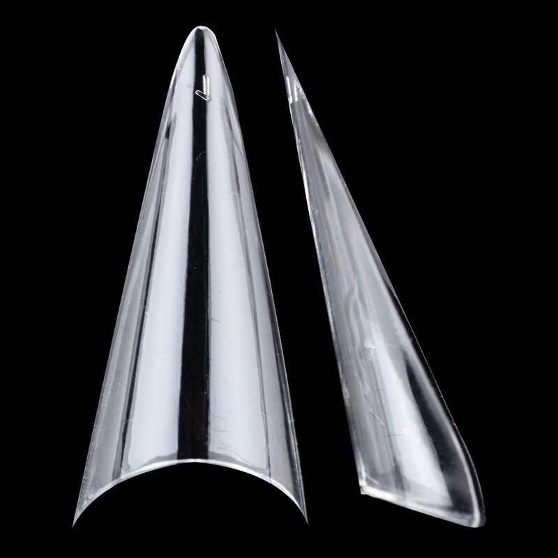 500PCS Half Cover French STILETTO FALSE NAILS Salon Manicure DIY Extension Tips