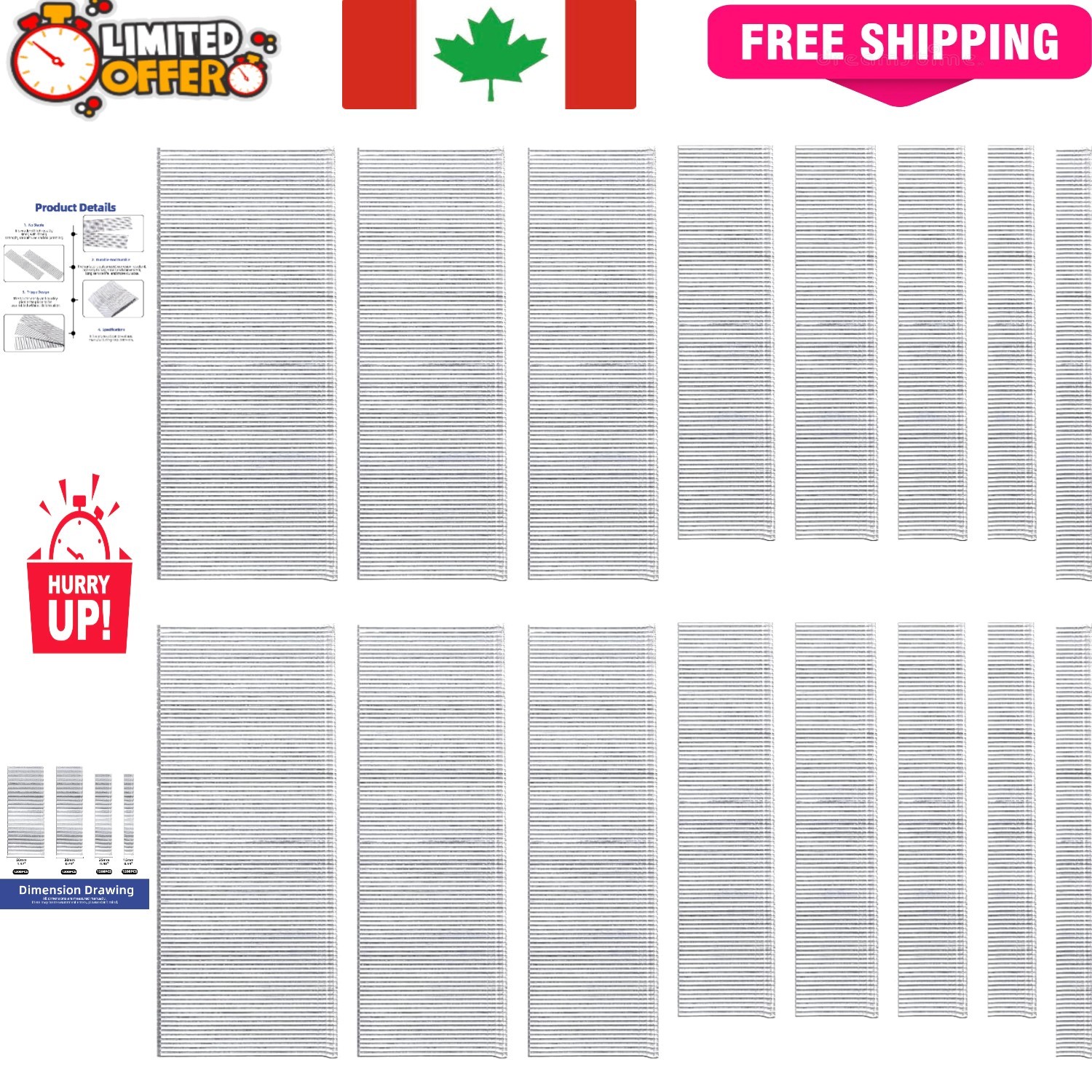 4800Pcs Galvanized Brad Nails – 18 Gauge Straight Finishing Nail Assortment Kit