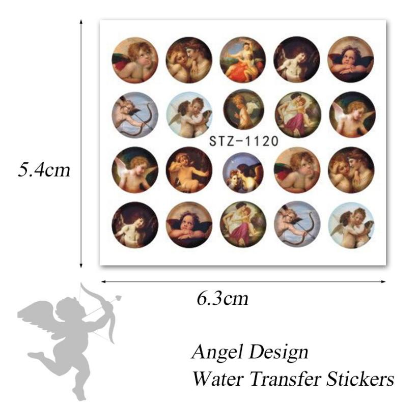 8 Sheets Nail Art Stickers Water Transfer Decals Mary Angel Christian Jesus NS19