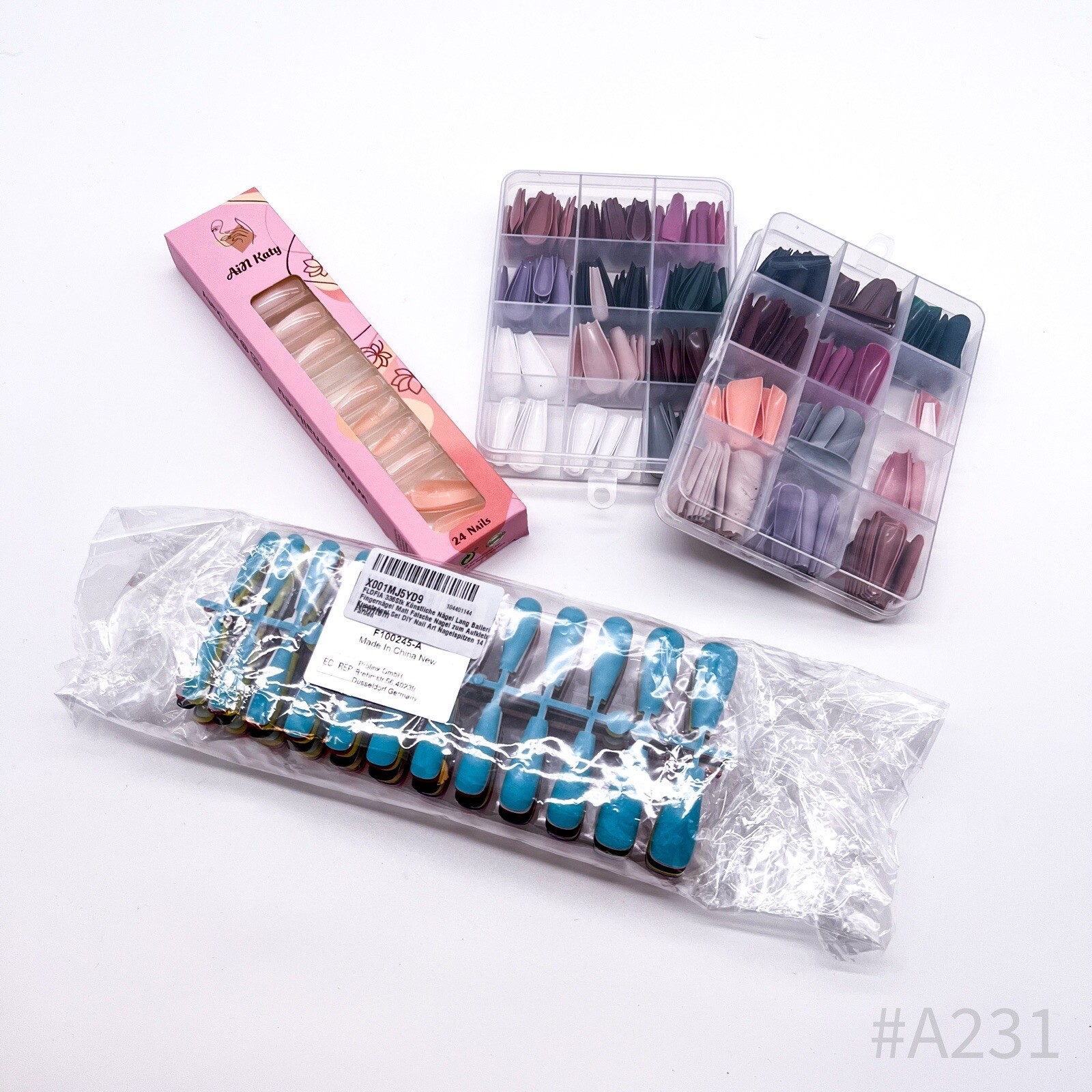 Assortment Press-On-Nails Nails Ballerina various Colors (4 pcs.)