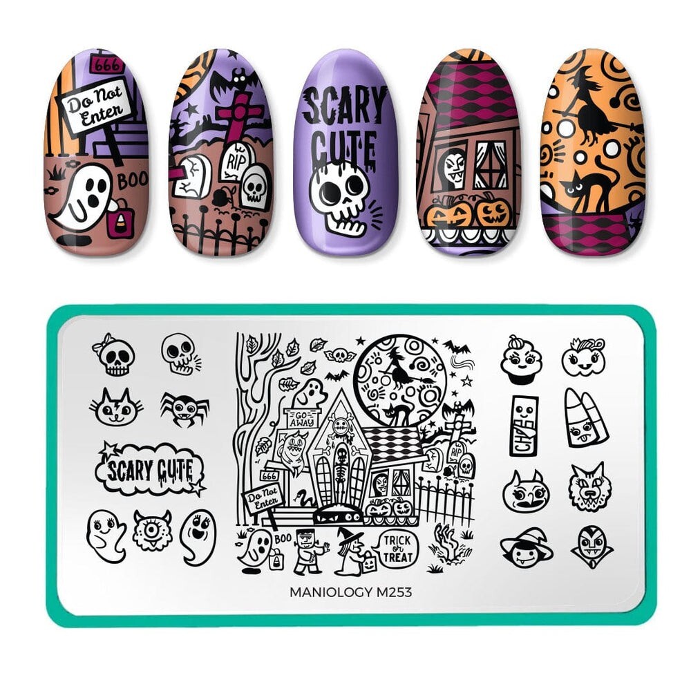 Maniology M253 SCARY CUTE; HALLOWEEN NAIL STAMPING PLATE
