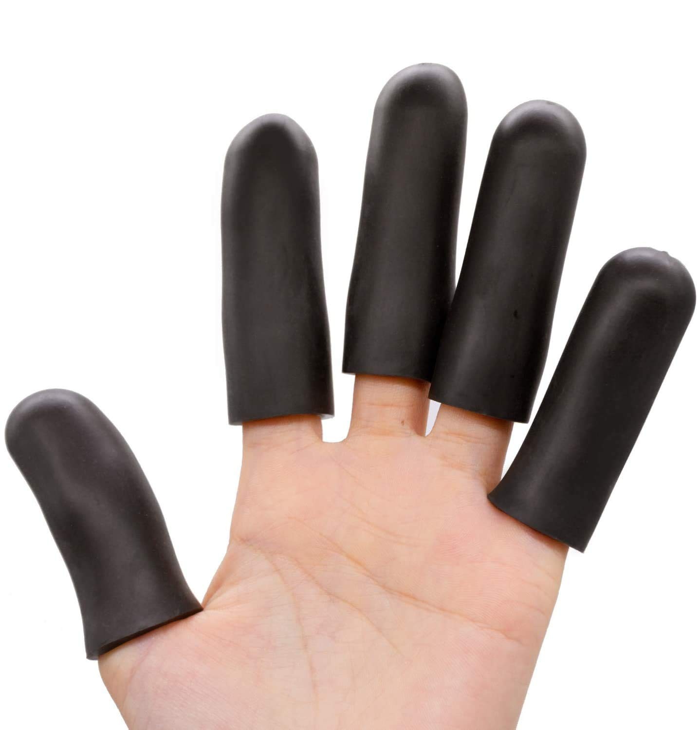 Povihome Black Finger Protectors, Finger Cots, Moisturizing Thumb and Finger Cov