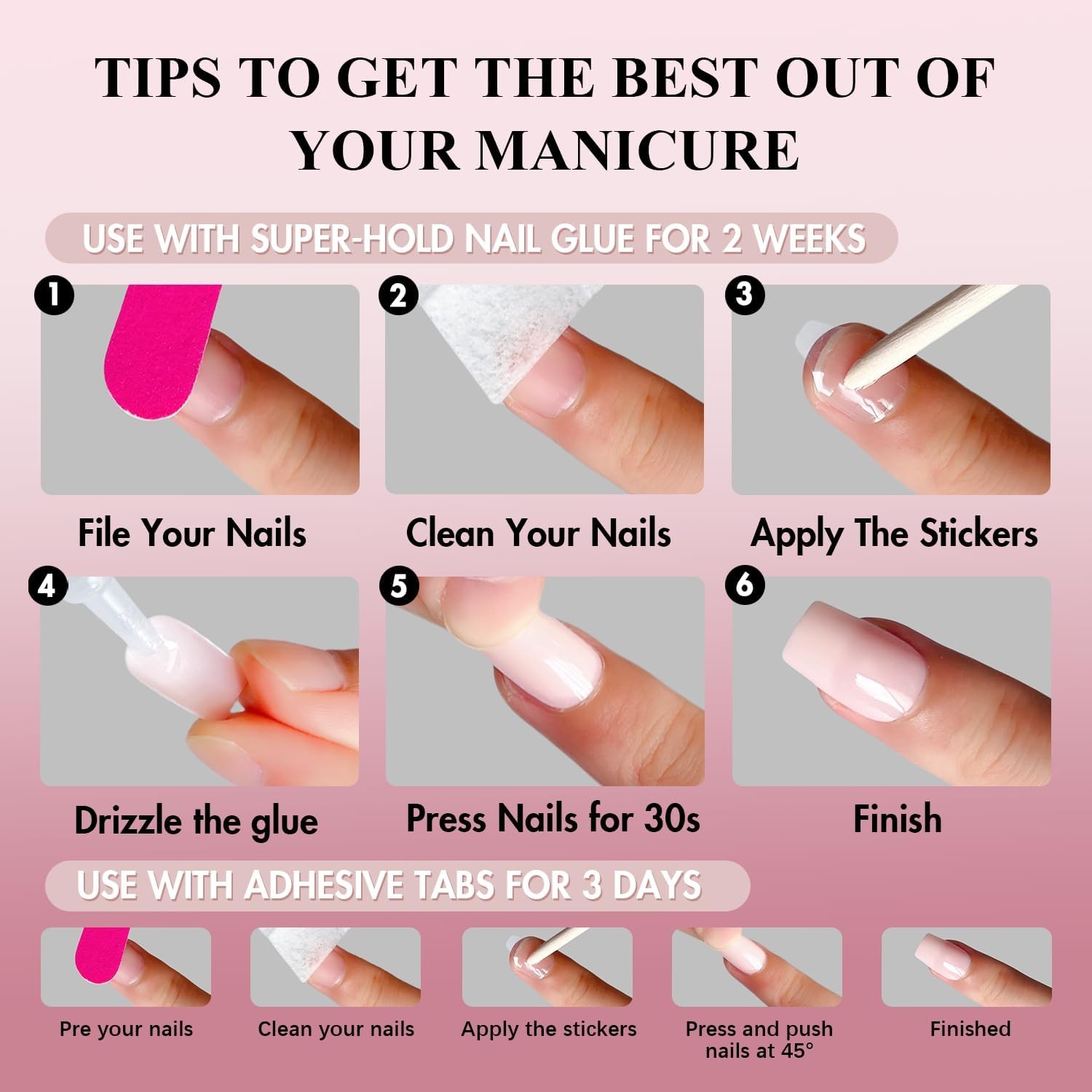SXVME Light Pink Almond Press On Nails