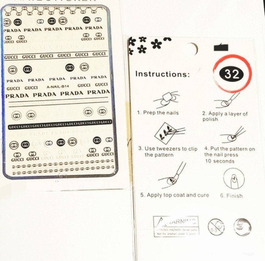 NWT NAIL ART DESIGN SELF-SEAL STICKERS SOLID BLACK & WHITE N°32!