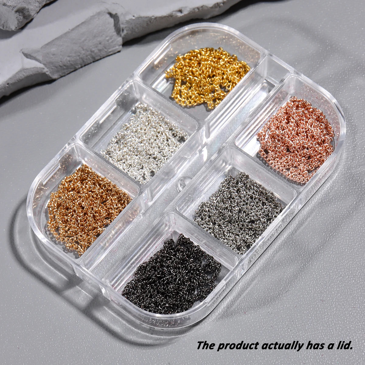 3D Metal Nail Art Chains Gold Silver Nail Decoration Personality Nail Jewelry