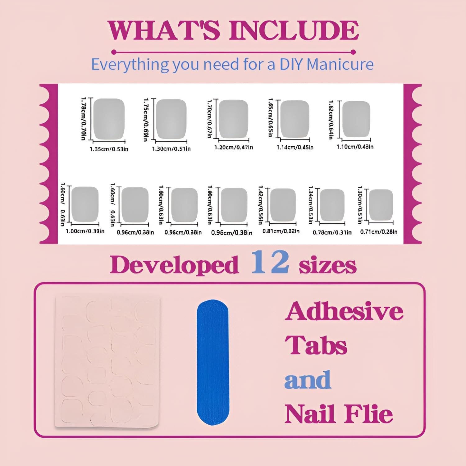 French Tip Press on Nails Short Square Fake Nails Bow Heart Nails Press Ons w…